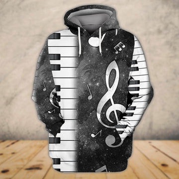 FUNSTUFFPRINT Piano Music 3D Printed Shirts Gift for Piano Lover Multicolor 3D Hoodie and Zip Hoodie
