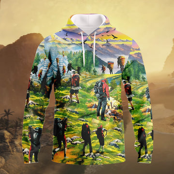 FUNSTUFFPRINT Rock Climbing S3 Full Print 3D Hoodie and Zip Hoodie