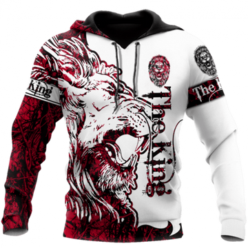 FUNSTUFFPRINT Viking 3D All Over Printed Hoodie The King Red Lion 3D Hoodie and Zip Hoodie