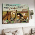 Horse Poster, Gather Here With Grateful Hearts, Farm Horse Poster and Canvas