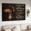 Horse Poster, I Can Do All Things Through Christ Who Strengthens Me Poster and Canvas