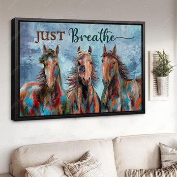 Horse Poster, Just Breathe, Horse Riding Poster and Canvas