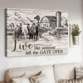 Horse Poster, Live Like Someone Left The Gate Open, Farmer Poster Poster and Canvas