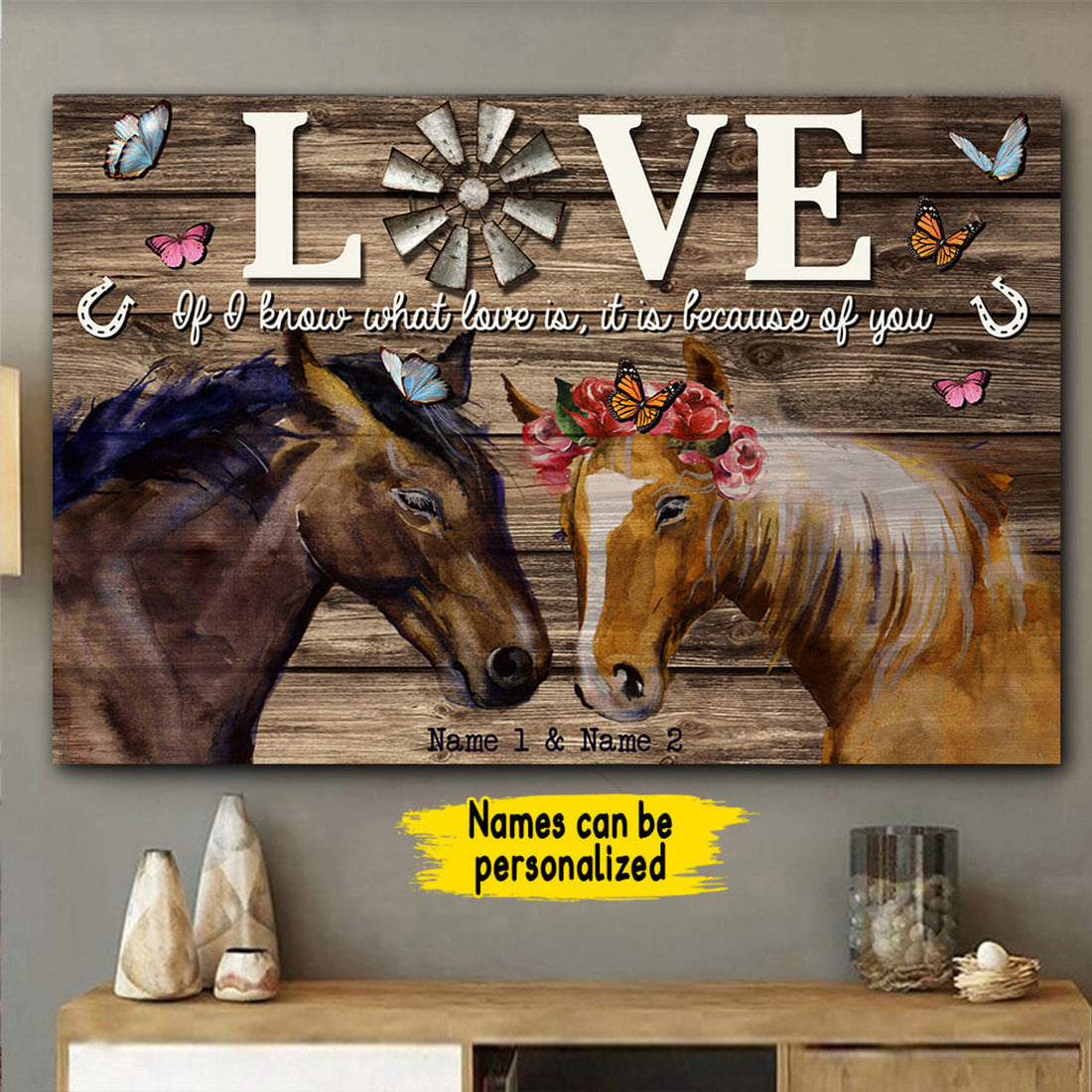 Custom Horse Poster, Love Of I Know That Love Is It Is Because Of You Poster and Canvas