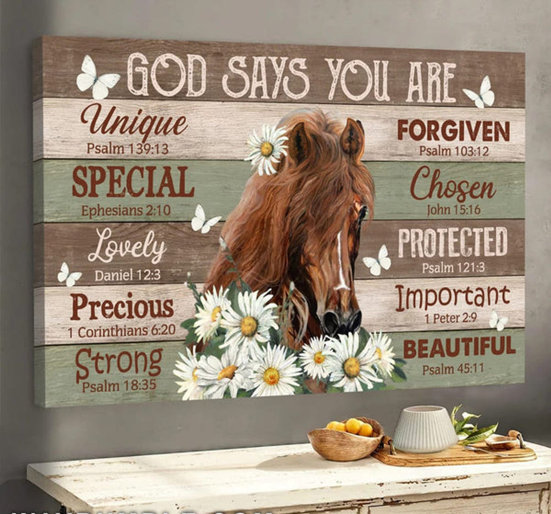 Horse God Says You Are Canvas Wall Art - Christian Poster - Religious Wall Decor