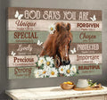 Horse God Says You Are Canvas Wall Art - Christian Poster - Religious Wall Decor