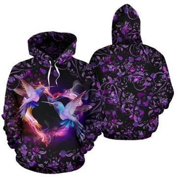 FUNSTUFFPRINT Hummingbird Couple 3D Hoodie and Zip Hoodie