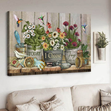 Hummingbird Poster, Today I Choose Joy, Hummingbird Poster, Flower Decor Poster and Canvas