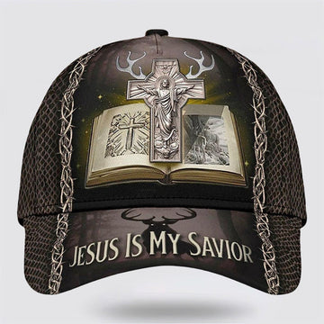 FUNSTUFFPRINT Hunting Jesus Is My Savior Baseball Cap - Christian Hats for Men and Women