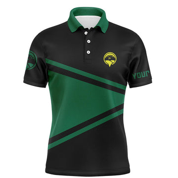 FUNSTUFFPRINT Black and green Mens golf polo shirts custom golf outfit men, best golf gifts for men Polo Shirt Size S-5XL