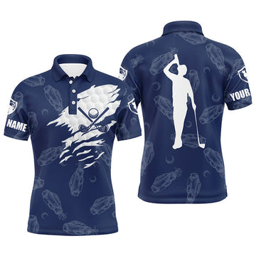 FUNSTUFFPRINT Mens golf polo shirt custom name golf clubs pattern Polo Shirt Size S-5XL