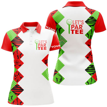 Custom Women's Golf Polo Shirts Custom Let's Par Tee Christmas Golf Tops For Women, Golfing Gifts Jerseys