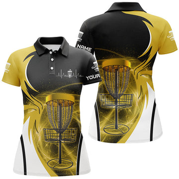 Custom Womens Disc Golf Polo Shirt Custom Disc Golf Basket, Personalized Disc Golf Gift | Yellow