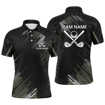 FUNSTUFFPRINT Black Mens golf polo shirts custom golf clubs team golf Polo Shirt Size S-5XL