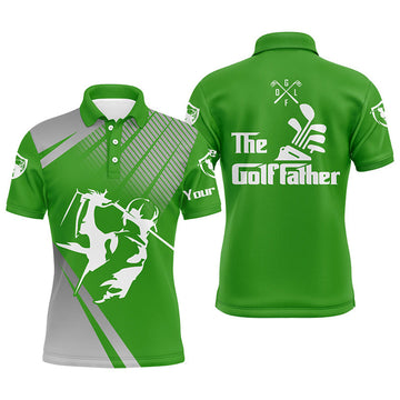 FUNSTUFFPRINT Personalized the Golf father Polo Shirts for Men Green golf Polo Shirt Size S-5XL