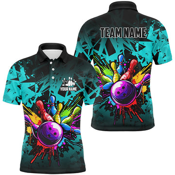 FUNSTUFFPRINT Colorful bowling Polo Shirt Size S-5XL