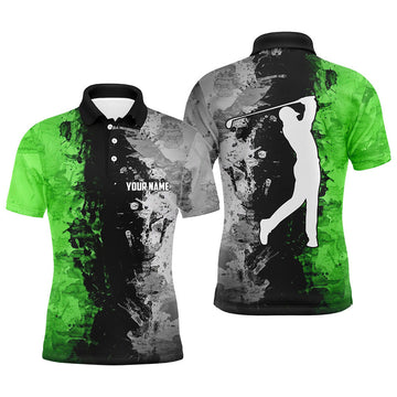 Custom Mens golf polo shirts custom green camo golf tops for mens, golf clothes for mens