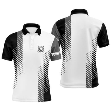 Custom Black and white Mens golf polo shirts custom golf ball shirt for men, best men golf wear