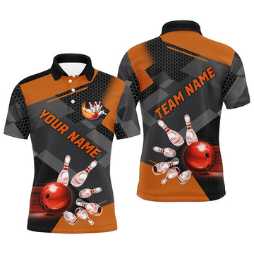 FUNSTUFFPRINT Bowling polo, for men Custom Bowling Team League Polo Shirt Size S-5XL