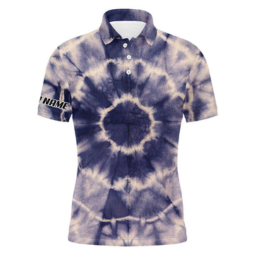 FUNSTUFFPRINT Mens golf polo shirts with tie dye pattern custom name pattern golf shirt for men, golf tops mens Polo Shirt Size S-5XL