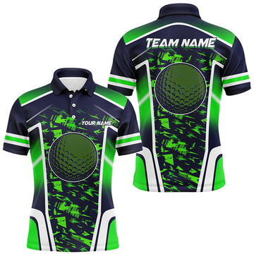 FUNSTUFFPRINT Gradient Green Camo Golf ball Mens Golf Polo Shirts Custom Golf Tops for men, gifts for golf lovers, Polo Shirt Size S-5XL