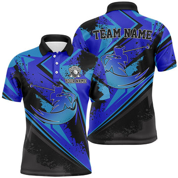Custom Men golf polo shirt custom blue camo black male golf attire for men, golf gifts for men
