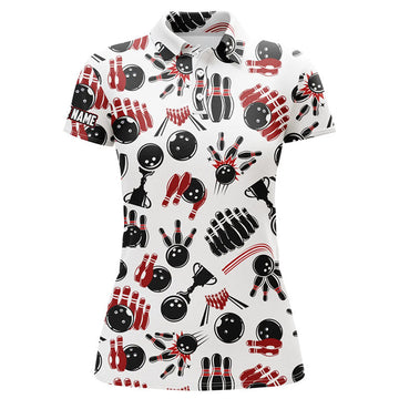 Custom Womens Bowling Polo Shirts Custom Bowling Pattern Team Bowling Jerseys For Girl Bowlers