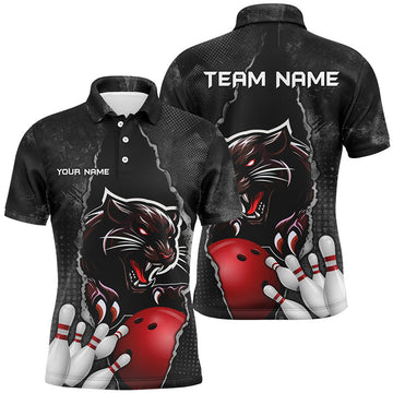 FUNSTUFFPRINT Black grunge pattern Custom Men Bowling Polo Shirt Size S-5XL