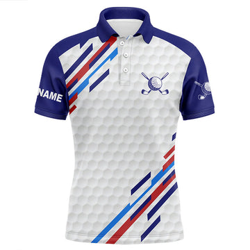 FUNSTUFFPRINT Personalized white golf polos shirts for mens, custom golf tops for mens Polo Shirt Size S-5XL
