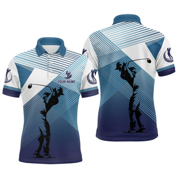 Custom Mens golf polo shirts custom abstract blue background team golf shirts, golf tops for men