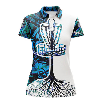 Custom Disc Golf Women Polo Shirt Pink Camo Custom Name All Over Print Shirt, Personalized Disc Golf Gifts