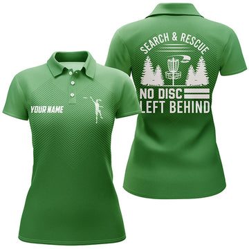 Custom Search & Rescue Green Geometric Womens Disc Golf Polo Shirt Custom Disc Golf Shirts For Women