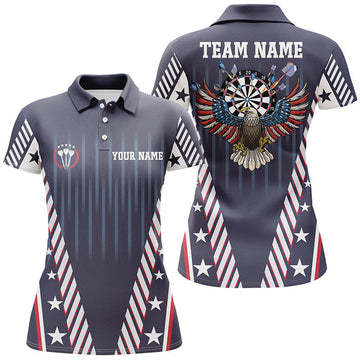 Custom Personalized Patriot Us Flag Darts Polo Shirt Navy Eagle Custom Darts Shirt For Women