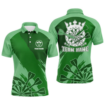 Personalized Green Men Darts Polo Shirt Custom Cool Darts Shirt For Men Darts Jersey