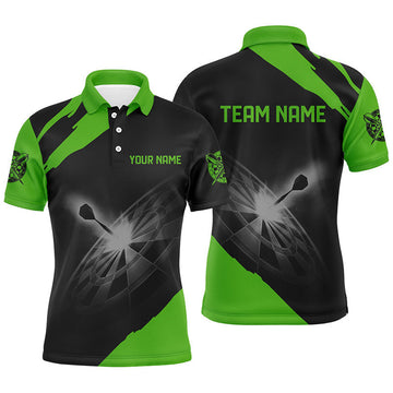 Custom Black Green Personalized Mens Darts Polo Shirt Custom Dart Shirts For Men Dart Jerseys