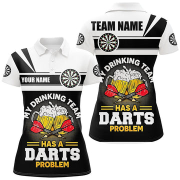 Custom My Drinking Team Beer Darts Women Polo Shirt Customized Darts Shirt For Women Dart Jerseys