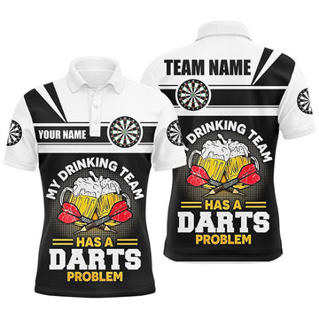 Custom My Drinking Team Beer Darts Mens Polo Shirt Customized Darts Shirt For Men Dart Jerseys