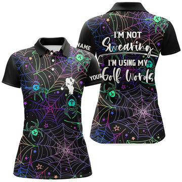 Custom Multicolor Halloween Women Golf Polo Shirt Custom Golf Shirts For Women Funny Golf Shirt With Sayings