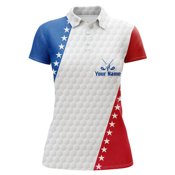 Custom American Flag Womens Golf Polo Shirts Custom Patriotic Golf Shirts For Women Golfing Gifts