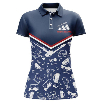 Custom Womens Golf Polo Shirts Custom Name Navy Golf Equipment Seamless, Personalized Golf Shirts For Women