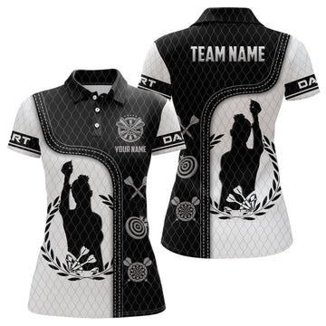 Custom Black White 3D All Over Print Womens Darts Shirt Personalized Jersey For Darts Player