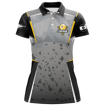 Custom Personalized 9 Ball Pool Billiard Polo Shirts For Women, Custom Billiard 9 Ball Pool Team Shirts