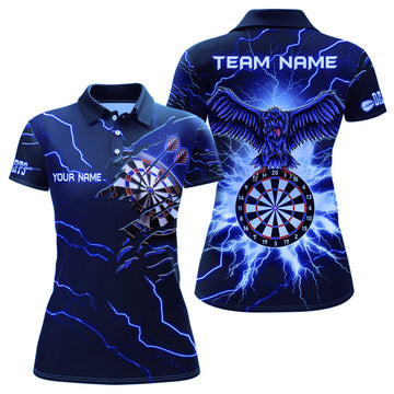 Custom Personalized Thunder Blue Eagle Dart Polo Shirts Custom Dart Shirts For Women Dart Team Shirts