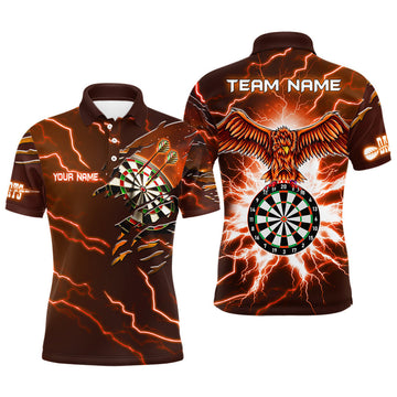 Personalized Thunder Orange Eagle Dart Polo Shirts Custom Dart Shirts For Men Dart Team Shirts
