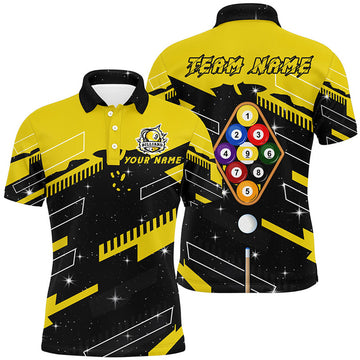 FUNSTUFFPRINT Personalized 9 Ball Pool Jerseys Billiard Polo Shirts For Men Custom 9 Ball Team Polo Shirt Size S-5XL