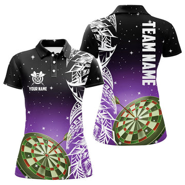Custom Personalized 3D Dart Board Purple Version Women Polo Shirts Custom Dart League Shirts Dart Jerseys
