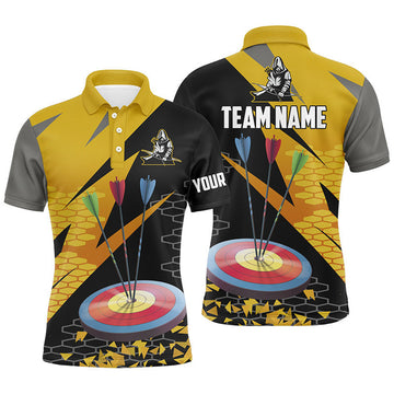 FUNSTUFFPRINT Personalized 3d Archery Arrows Polo Shirts For Men Custom Hunting Bow Archery Polo Shirt Size S-5XL