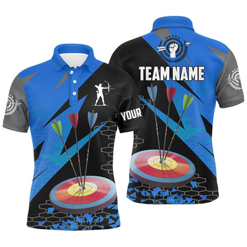 FUNSTUFFPRINT Personalized Archery Arrows 3d Polo Shirts For Men Custom Hunting Bow Archery Polo Shirt Size S-5XL