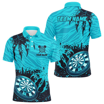 FUNSTUFFPRINT Funny Claw Dartboard Turquoise 3D Printed Men Darts Polo Shirt Size S-5XL
