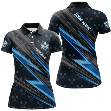Custom Personalized Blue Darts Jerseys Polo Shirts For Women Custom Name Team League Darts Shirts